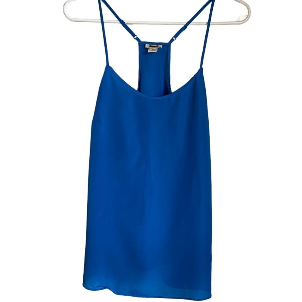 Blue J. Crew Blouse Spaghetti Strappy Blouse Preppy Racer Back Casual Size S